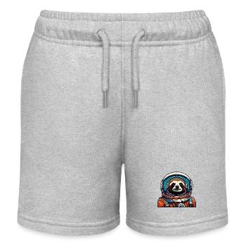 Astronaut / Weltall / Tier / Faultier / Raumschiff - Kinder Organic Joggingshorts Mini Bolter von Stanley/Stella - Grau meliert - Vorne