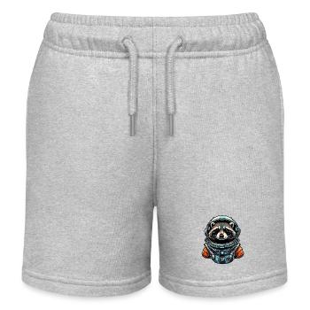 Astronaut / Space / Animal / Raccoon / Spaceship - Kids Organic Sweat Shorts by Stanley/Stella - heather grey - Front