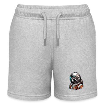 Astronaut / Weltall / Tier / Waschbär / Raumschiff - Kinder Organic Joggingshorts Mini Bolter von Stanley/Stella - Grau meliert - Vorne