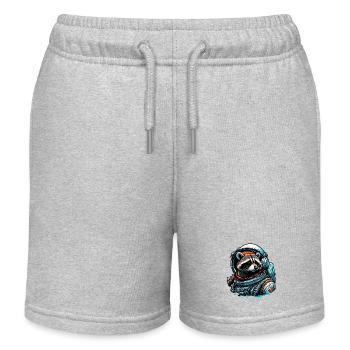 Astronaut / Weltall / Tier / Waschbär / Raumschiff - Kinder Organic Joggingshorts Mini Bolter von Stanley/Stella - Grau meliert - Vorne