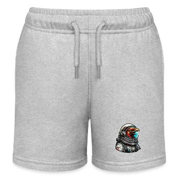 Astronaut / Space / Animal / Rooster / Spaceship - Kids Organic Sweat Shorts by Stanley/Stella - heather grey - Front