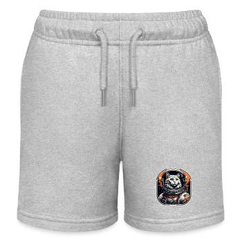 Astronaut / Space / Animal / Cat / Spaceship - Kids Organic Sweat Shorts by Stanley/Stella - heather grey - Front