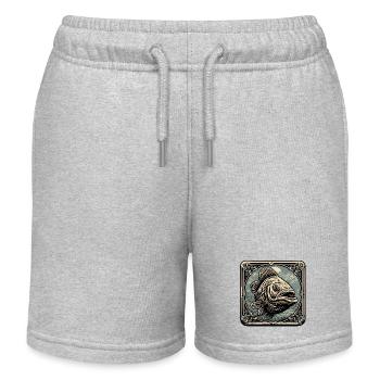 Poissons / Animal / Aquarium / Eau / Étang / Lac - Short de jogging enfant bio Stanley/Stella - gris chiné - Devant