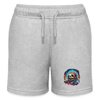 Astronaute / Espace / Animal / Paresseux / Vaisseau spatial - Short de jogging enfant bio Stanley/Stella - gris chiné - Devant