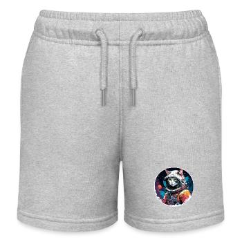 Astronaute / Espace / Animal / Chat / Vaisseau spatial - Short de jogging enfant bio Stanley/Stella - gris chiné - Devant