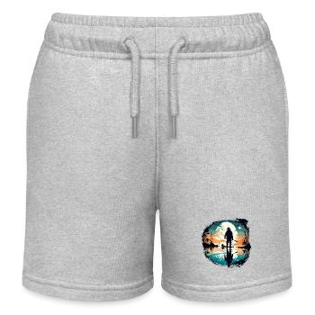 Angler Siluette / angeln / Fisch / See / Sport - Kinder Organic Joggingshorts Mini Bolter von Stanley/Stella - Grau meliert - Vorne