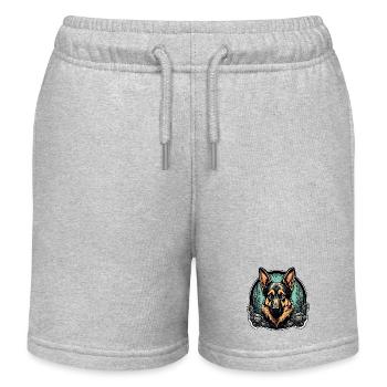 Dog / Animal / Pet / Furry / German Shepherd - Kids Organic Sweat Shorts by Stanley/Stella - heather grey - Front