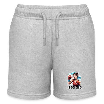 Boxer / Sport / Kampf / Arena / Boxring / Fäuste - Kinder Organic Joggingshorts Mini Bolter von Stanley/Stella - Grau meliert - Vorne