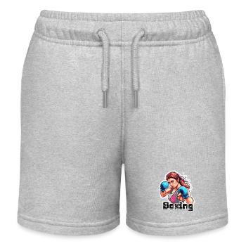 Boxer / Sport / Kampf / Arena / Boxring / Fäuste - Kinder Organic Joggingshorts Mini Bolter von Stanley/Stella - Grau meliert - Vorne