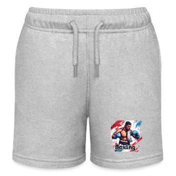 Boxer / Sport / Kampf / Arena / Boxring / Fäuste - Kinder Organic Joggingshorts Mini Bolter von Stanley/Stella - Grau meliert - Vorne