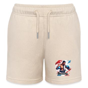 Boxer / Sport / Kampf / Arena / Boxring / Fäuste - Kinder Organic Joggingshorts Mini Bolter von Stanley/Stella - Natur - Vorne