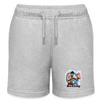 Boxer / Sport / Kampf / Arena / Boxring / Fäuste - Kinder Organic Joggingshorts Mini Bolter von Stanley/Stella - Grau meliert - Vorne