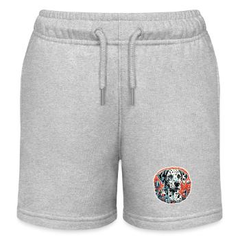 Dalmatian / Dog / Animal / Pet / Barking - Kids Organic Sweat Shorts by Stanley/Stella - heather grey - Front