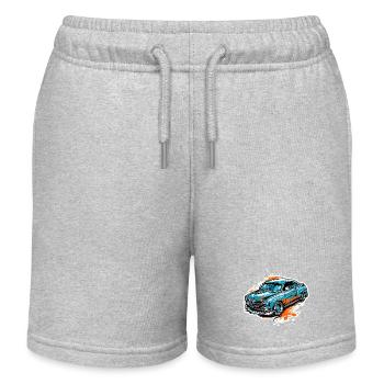 Car / Vehicle / Passenger Car / Mobile / Old Timer / Driving - Kids Organic Sweat Shorts by Stanley/Stella - heather grey - Front