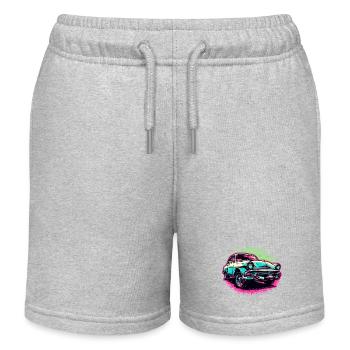Car / Vehicle / Passenger Car / Mobile / Old Timer / Driving - Kids Organic Sweat Shorts by Stanley/Stella - heather grey - Front