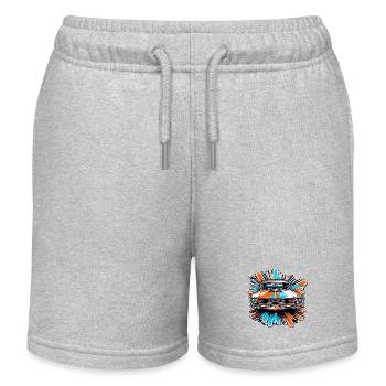 Car / Vehicle / Passenger Car / Mobile / Old Timer / Driving - Kids Organic Sweat Shorts by Stanley/Stella - heather grey - Front