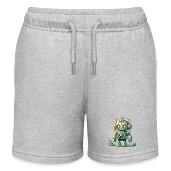 Robots for children - Kids Organic Sweat Shorts by Stanley/Stella - heather grey - Front