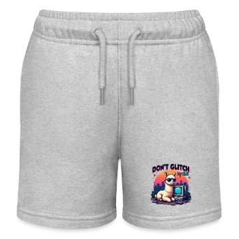 Don't Glitch my Vibe - Retro Gaming Alpaca - Kids Organic Sweat Shorts by Stanley/Stella - heather grey - Front