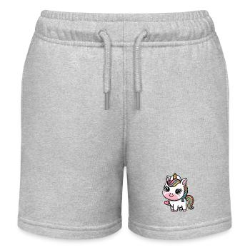 Lilly im Regenbogenland - Kinder Organic Joggingshorts Mini Bolter von Stanley/Stella - Grau meliert - Vorne