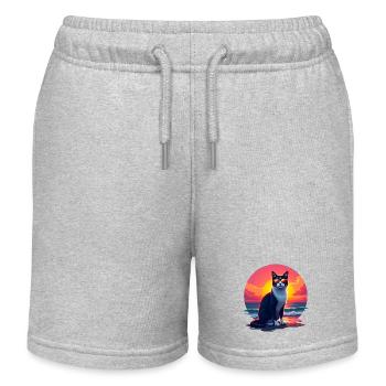 Chat sur la plage - Short de jogging enfant bio Stanley/Stella - gris chiné - Devant