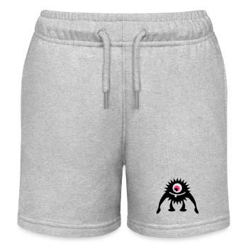 little one-eyed monster - Kids Organic Sweat Shorts by Stanley/Stella - heather grey - Front