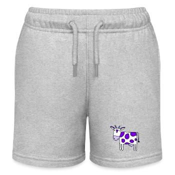 Lila Flecken Kuh Illustration - Kinder Organic Joggingshorts Mini Bolter von Stanley/Stella - Grau meliert - Vorne