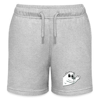 Polar Bear Greeting - Kids Organic Sweat Shorts by Stanley/Stella - heather grey - Front