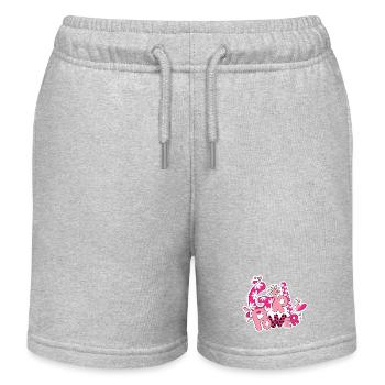 Mädchen-Flower-Power - Kinder Organic Joggingshorts Mini Bolter von Stanley/Stella - Grau meliert - Vorne