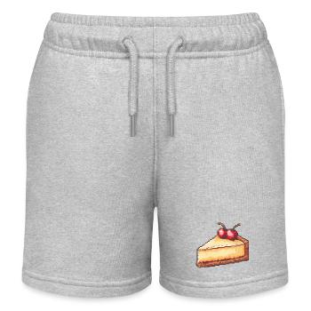 Pixel Cheesecake Cherry Slice - Kinder Organic Joggingshorts Mini Bolter von Stanley/Stella - Grau meliert - Vorne