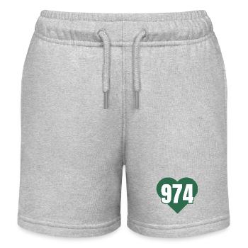 Herz 974 Code Grün - Kinder Organic Joggingshorts Mini Bolter von Stanley/Stella - Grau meliert - Vorne