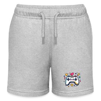 Charme de manette coloré - Short de jogging enfant bio Stanley/Stella - gris chiné - Devant