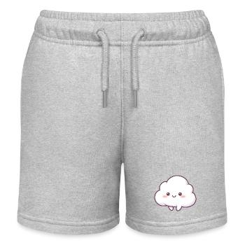 Cuddly Cloud Kawaii Cartoon - Kids Organic Sweat Shorts by Stanley/Stella - heather grey - Front