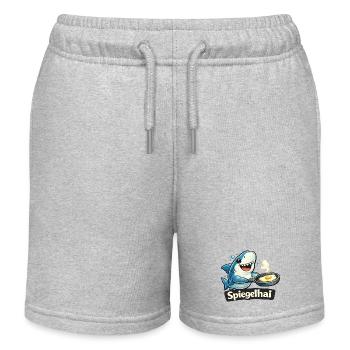 Requin miroir avec œuf au plat amusant - Short de jogging enfant bio Stanley/Stella - gris chiné - Devant