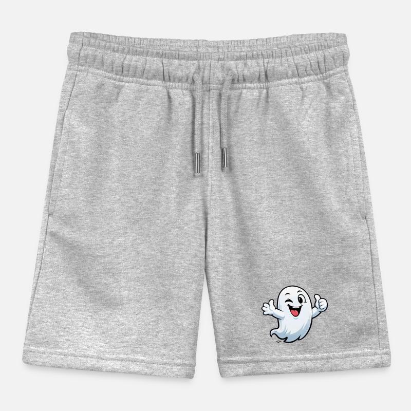 Winking Ghost Cartoon Kids Organic Sweat Shorts by Stanley/Stella