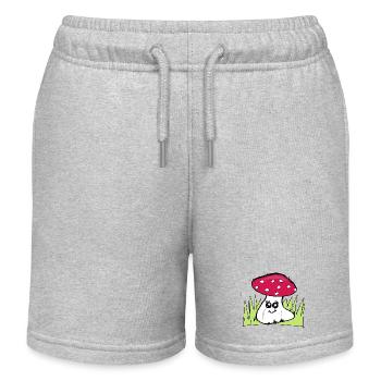 Winking mushroom with red hat - Kids Organic Sweat Shorts by Stanley/Stella - heather grey - Front