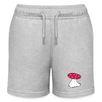 Roter Fliegenpilz Cartoon Muster - Kinder Organic Joggingshorts Mini Bolter von Stanley/Stella - Grau meliert - Vorne