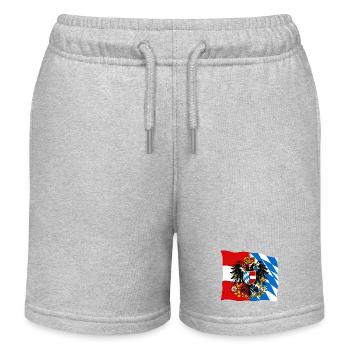 Bayern Österreich Freundschaft Flaggen Design - Kinder Organic Joggingshorts Mini Bolter von Stanley/Stella - Grau meliert - Vorne