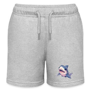 Weißer Haie Weißer Hai - Kinder Organic Joggingshorts Mini Bolter von Stanley/Stella - Grau meliert - Vorne