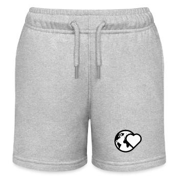 Ich liebe diesen Planeten von ganzem Herzen - Kinder Organic Joggingshorts Mini Bolter von Stanley/Stella - Grau meliert - Vorne