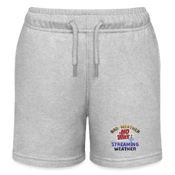 Schlechtes Wetter, auf keinen Fall! Es ist Streaming-Wetter - Kinder Organic Joggingshorts Mini Bolter von Stanley/Stella - Grau meliert - Vorne