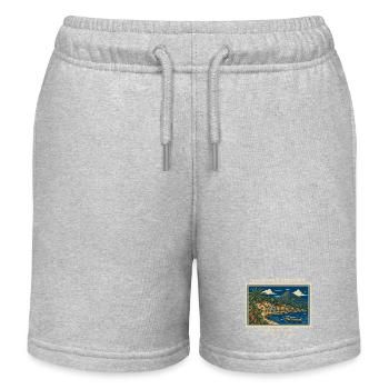 São Tomé und Príncipe São Tomé Vintage Reisemarke - Kinder Organic Joggingshorts Mini Bolter von Stanley/Stella - Grau meliert - Vorne
