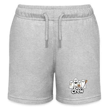 Boo Crew Halloween Ghosts - Kids Organic Sweat Shorts by Stanley/Stella - heather grey - Front