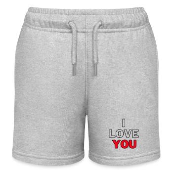 Je t’aime - je t’aime cadeau de la Saint-Valentin - Short de jogging enfant bio Stanley/Stella - gris chiné - Devant