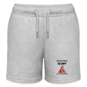 Briqueteur, maçon, maçon, chantier, humour, café, drôle - Short de jogging enfant bio Stanley/Stella - gris chiné - Devant