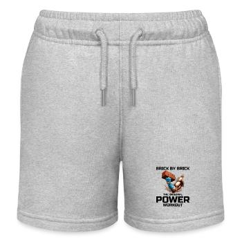 Maçon Maçon Maçon Humour Power Workout Drôle - Short de jogging enfant bio Stanley/Stella - gris chiné - Devant