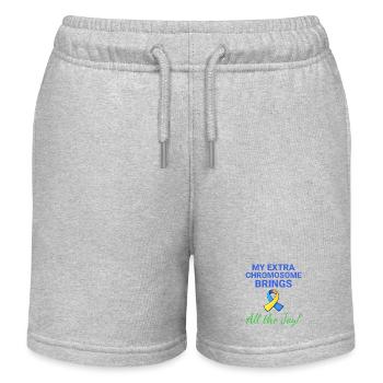 Sensibilisation au syndrome de Down Chromosome supplémentaire joyeux - Short de jogging enfant bio Stanley/Stella - gris chiné - Devant