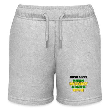 Fête de la Saint-Patrick : les filles irlandaises, fauteurs de bêtises - Short de jogging enfant bio Stanley/Stella - gris chiné - Devant