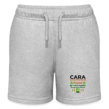 Funny Irish Girl Name: Cara - The Friend - Kids Organic Sweat Shorts by Stanley/Stella - heather grey - Front