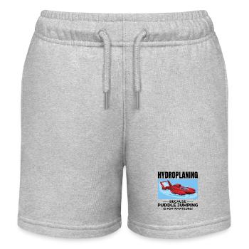 Hydroplane, Bateau, Course, Humour, Puddle Jump, Drôle - Short de jogging enfant bio Stanley/Stella - gris chiné - Devant