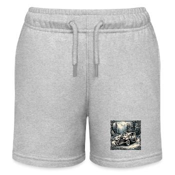 Car / Vehicle / Passenger Car / Mobile / Old Timer / Driving - Kids Organic Sweat Shorts by Stanley/Stella - heather grey - Front